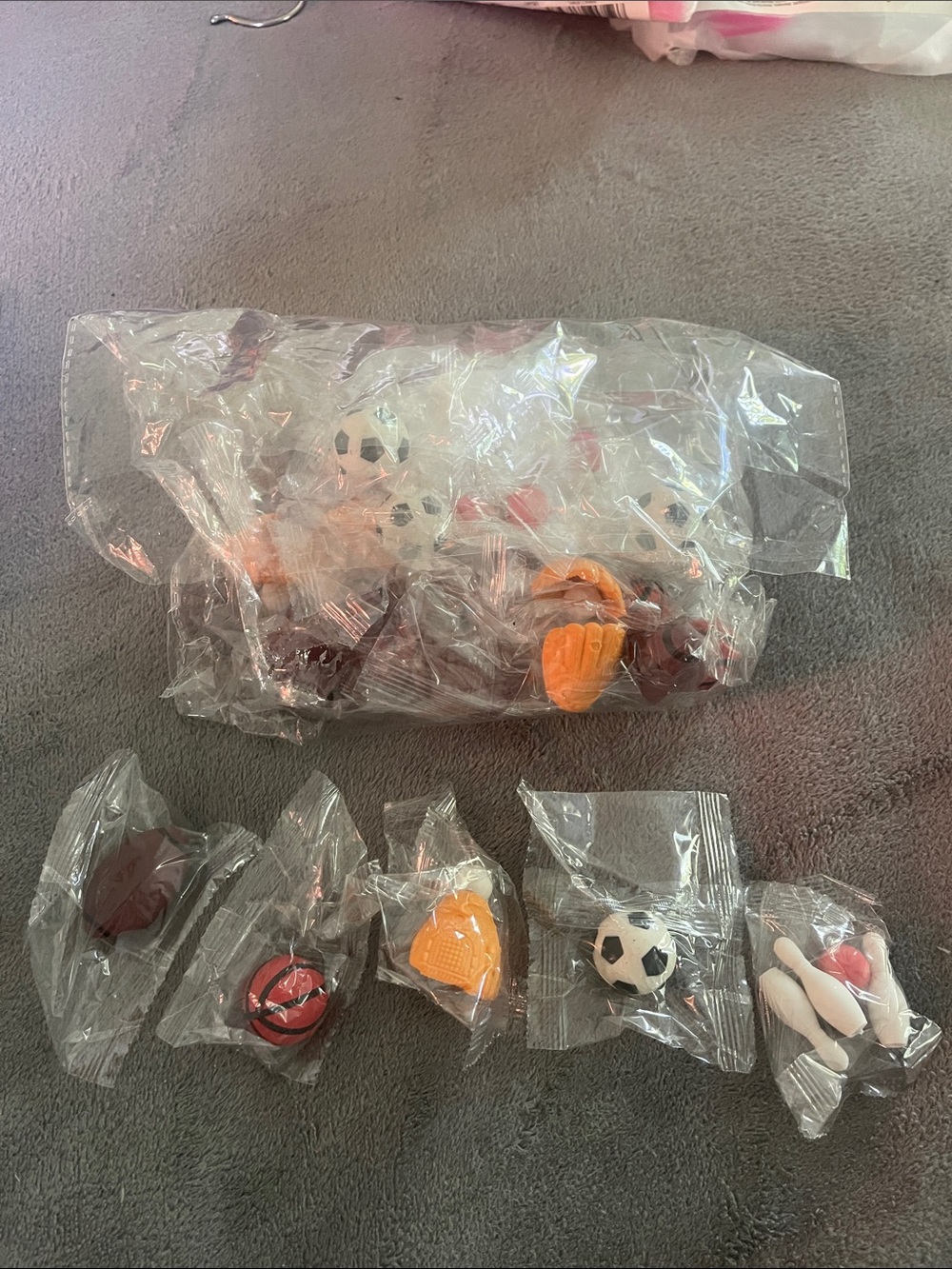 30 Sports Mini Toy Eraser Set football baseball soccer bowling basketball nwt